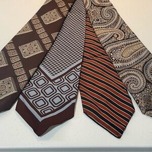 Lot of 4 Vintage Retro MCM Polyester Men's Ties